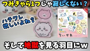 【地獄見た】ガチャ『キタンクラブ つみきゃら ちいかわ』推しが出たので１回でやめるつもりが欲出したら大変な事に・・（泣）　1回500円のガチャだよ！☆限界まで積み上げる！何段まで行ける？