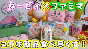 【ファミマでカービィ】超かわいい！カービィコラボ商品を紹介☆オリジナルクリアファイルも配布中☆むてきキャンディーみたいなロールケーキ・しゅわもこ！りんごゼリードリンク…他